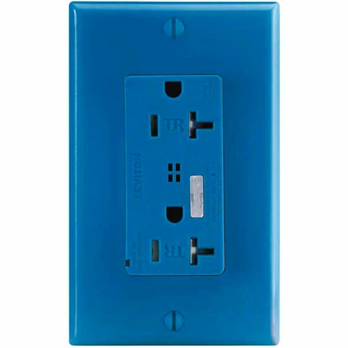 Leviton T7380-B Tamper Resistant Surge Prot. Decora Duplex Recpt, 20a, Blue 3 Leviton T7380-B Tamper Resistant Surge Prot. Decora Duplex Recpt, 20a, Blue