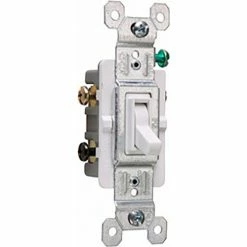 Legrand® Trademaster Grounding Toggle Switch, 15A, 120V, 3 Way, White - Pkg Qty 10