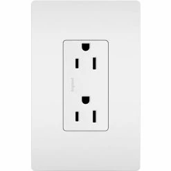 Legrand® Radiant® Outlet, Double Pole, 15A, 125V, White - Pkg Qty 10