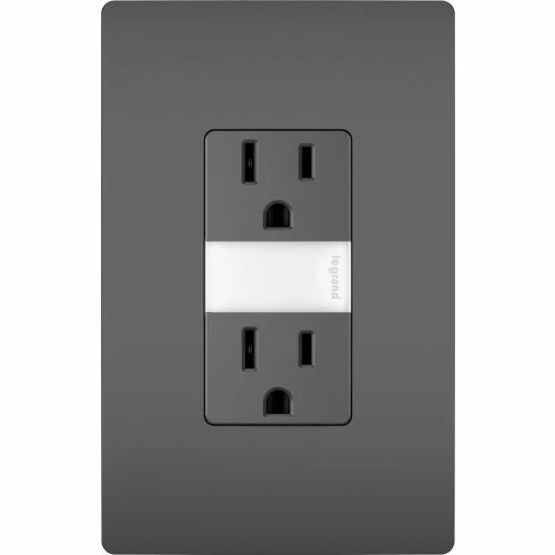 Legrand® Radiant® Outlet W/ Night Light, 15A, Black - Pkg Qty 6 3 Legrand® Radiant® Outlet W/ Night Light, 15A, Black - Pkg Qty 6