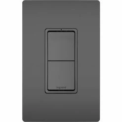 Legrand® Radiant® Two Single Pole Switches W/ One Gang, Black