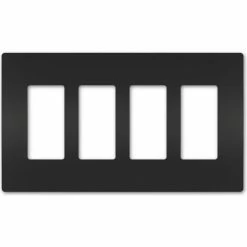 Legrand® Radiant® Four Gang Screwless Wall Plate, Black
