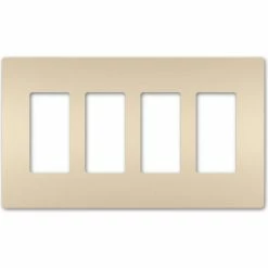 Legrand® Radiant® Four Gang Screwless Wall Plate, Almond