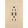 Legrand® Duplex USB 3.1 Outlet, 15A, Ivory -Switches, Receptacles & Sensors Sales LG7 TM826USBI 1
