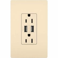 Legrand® Duplex USB 3.1 Outlet, 15A, Light Almond