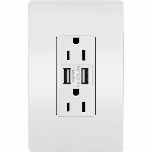 Legrand® Radiant® USB Outlet, 15A, White 3 Legrand® Radiant® USB Outlet, 15A, White