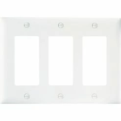 Legrand® Trademaster® Decorator Wall Plate W/ Three Gangs, White - Pkg Qty 15
