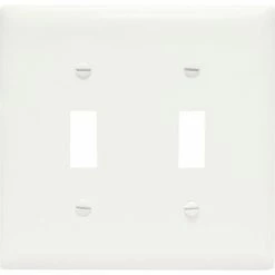 Legrand® Trademaster® Toggle Switch Opening Wall Plate W/ Two Gangs, White - Pkg Qty 20