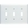 Legrand® Trademaster® Toggle Switch Opening Wall Plate W/ Three Gangs, White - Pkg Qty 15 -Switches, Receptacles & Sensors Sales LG7 TP3W 1