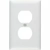 Legrand® TP8W Trademaster® Duplex Receptacle Openings Wall Plate W/ One Gang, White - Pkg Qty 25 -Switches, Receptacles & Sensors Sales LG7 TP8W 1