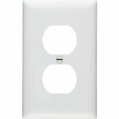 Legrand® TP8W Trademaster® Duplex Receptacle Openings Wall Plate W/ One Gang, White - Pkg Qty 25