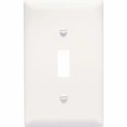 Legrand® Trademaster® Toggle Switch Openings Wall Plate W/ One Gang, White - Pkg Qty 20