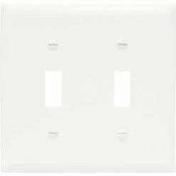 Legrand® Trademaster® Toggle Switch Openings Wall Plate W/ Two Gangs, White - Pkg Qty 20