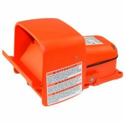 Linemaster 511-BOXG Hercules Anti-Trip Foot Switch W/Shield, Momentary, Orange, Cast Iron/Aluminum