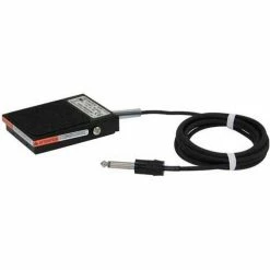 Linemaster T-91-PS Treadlite II Foot Switch W/8' Audio Cable & Phone Plug, Momentary, Black, Steel