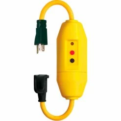 Inline GFCI Cord Set, Auto Reset, 15A, 18' Cord